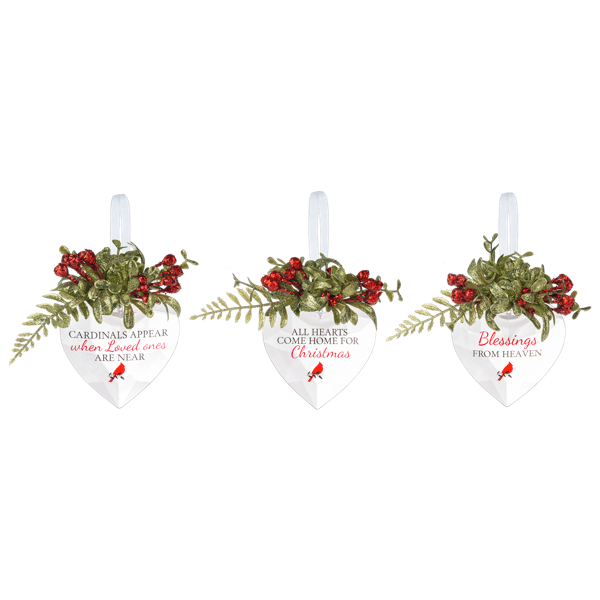 4" MISTLE TOE HEART CHIRSTMAS ORNAMENT