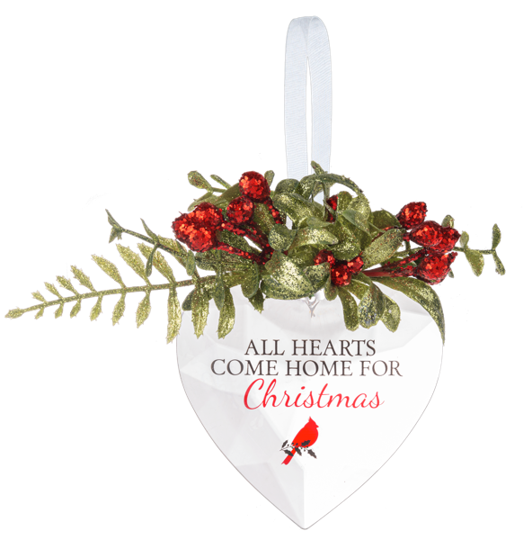 4" MISTLE TOE HEART CHIRSTMAS ORNAMENT