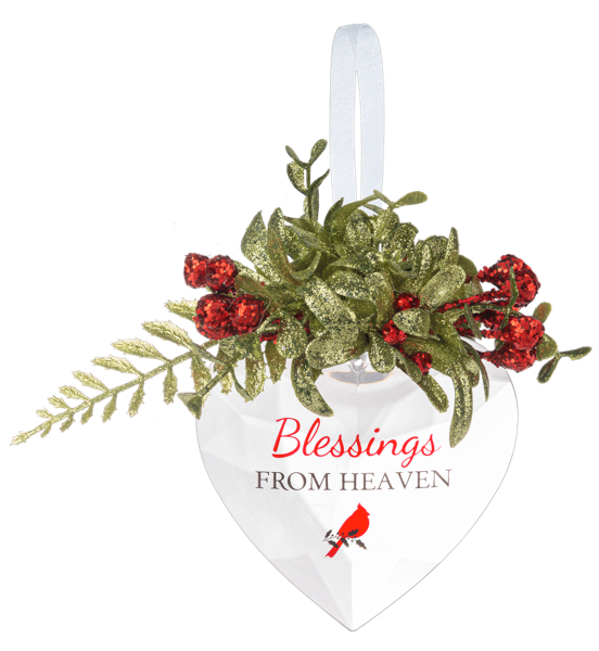 4" MISTLE TOE HEART CHIRSTMAS ORNAMENT