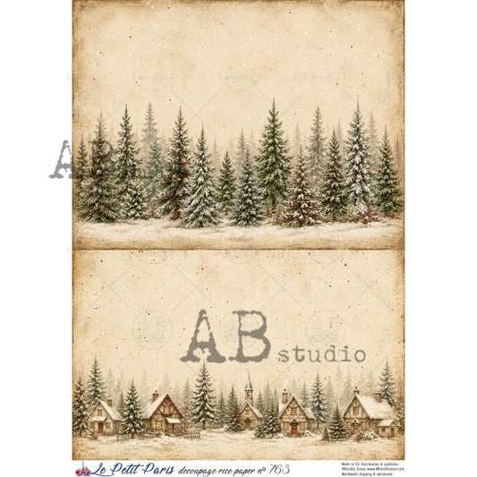 AB Studios - #763 2 Forest Scenes A4 Rice Paper