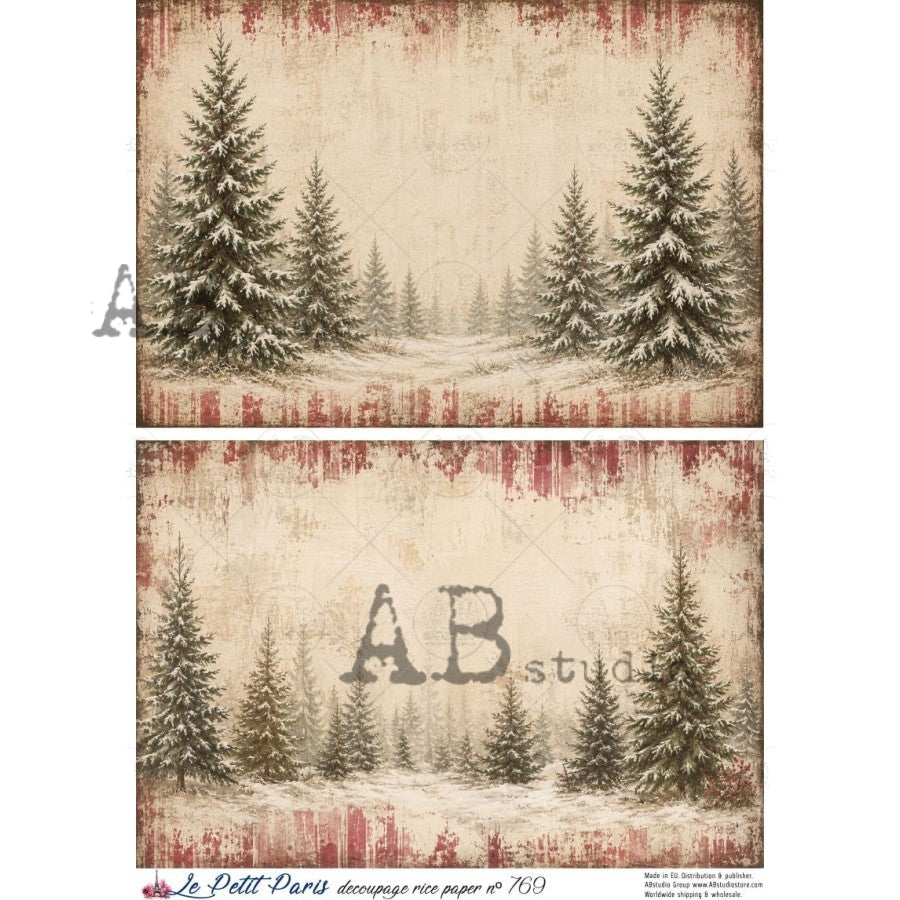 AB Studios - #769 2 Forest Scenes A4 Rice Paper