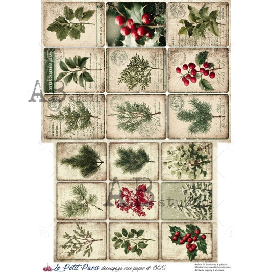 AB Studios -  #806 18 Christmas Images A4 Rice Paper