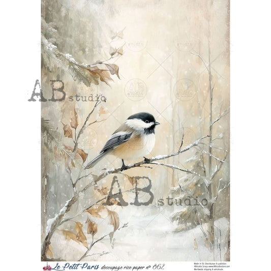 AB Studios - #862 Chickadee A4 Rice Paper