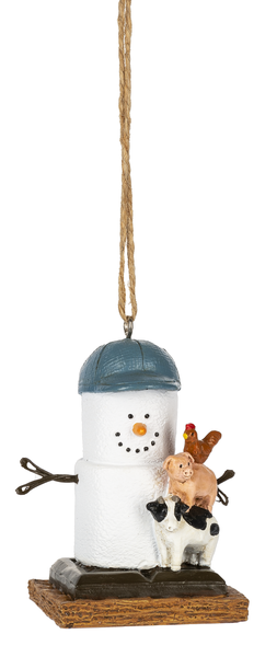 Smores Resin Farmer Snowman