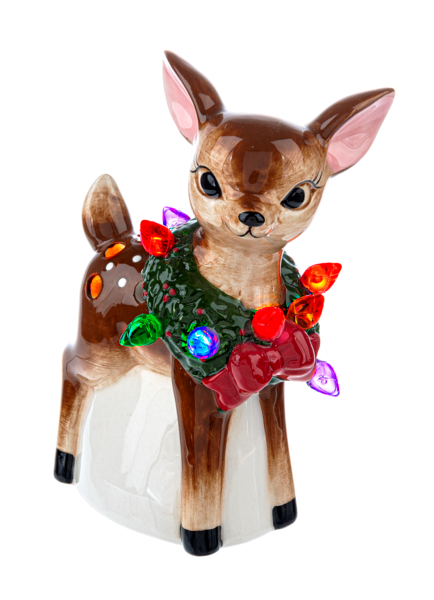 Retro Shimmer Deer Ceramic Ornament