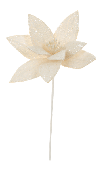 WHITE ICE POINSETTIA PICK