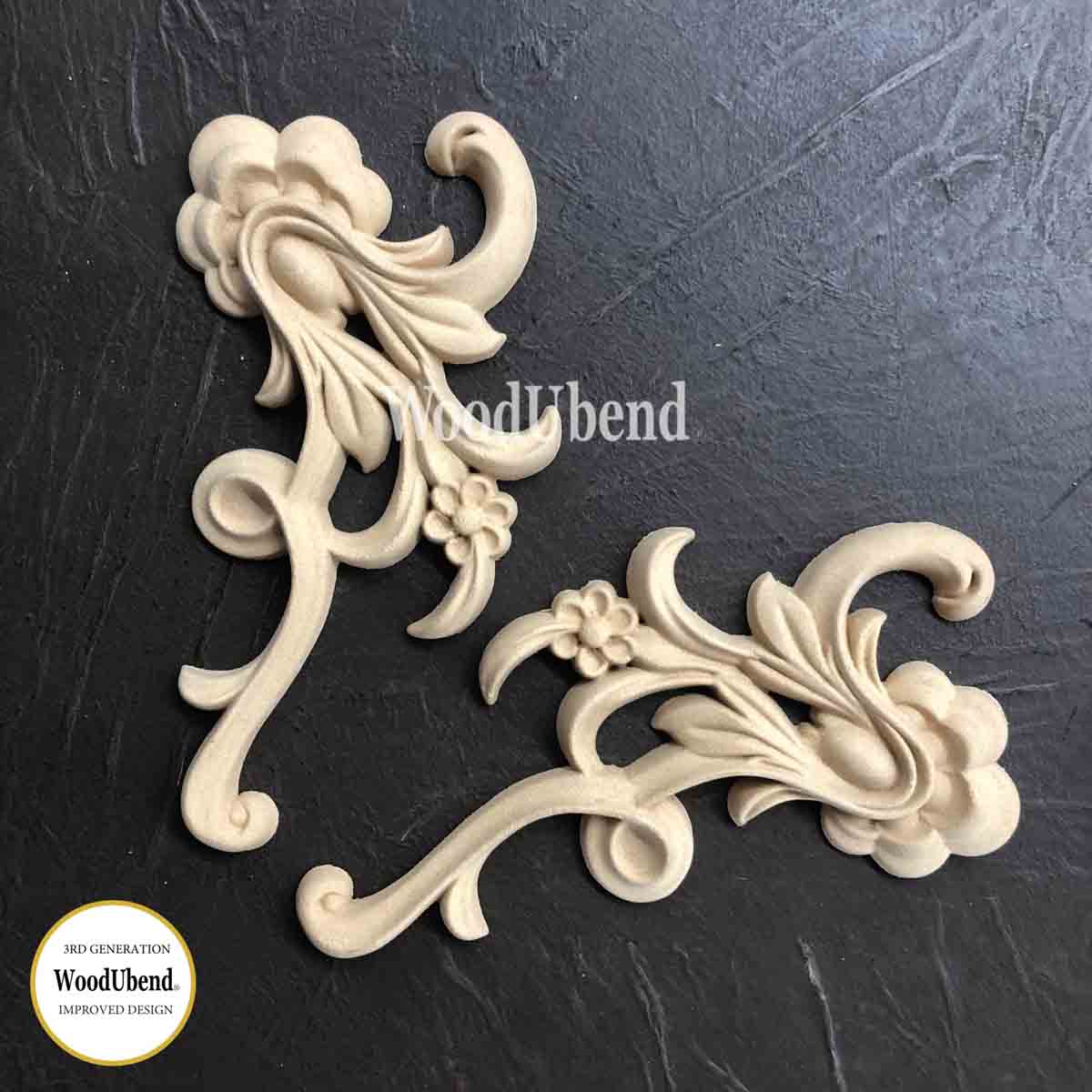 Woodubend Set of Decorative Floral Scrolls