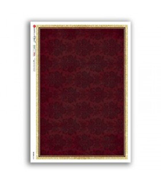 Paper Designs - Ornamental Burgundy Texture A4 Rice Paper