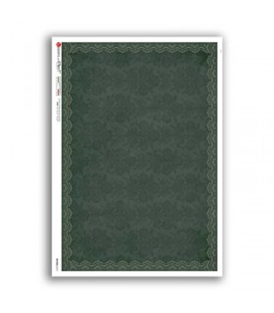 Paper Designs - Ornamental Green Texture A4 Rice Paper