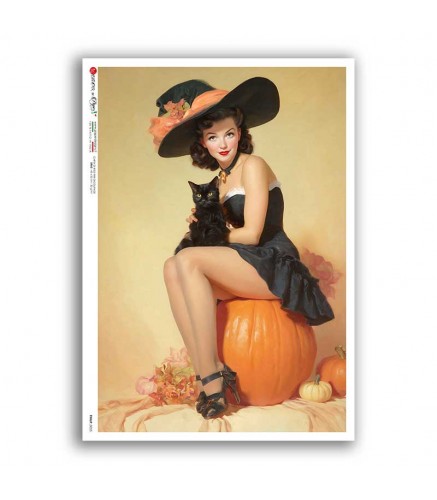 Paper Design - Pumpkin Pinup A4 Rice Paper