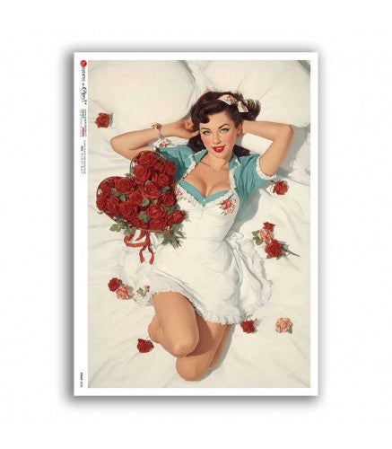 Paper Designs - Pinup Bed of Roses A4 Rice Paper