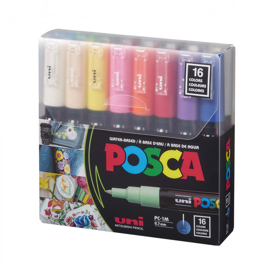 Posca 16 Set Basic Colours - Extra Fine