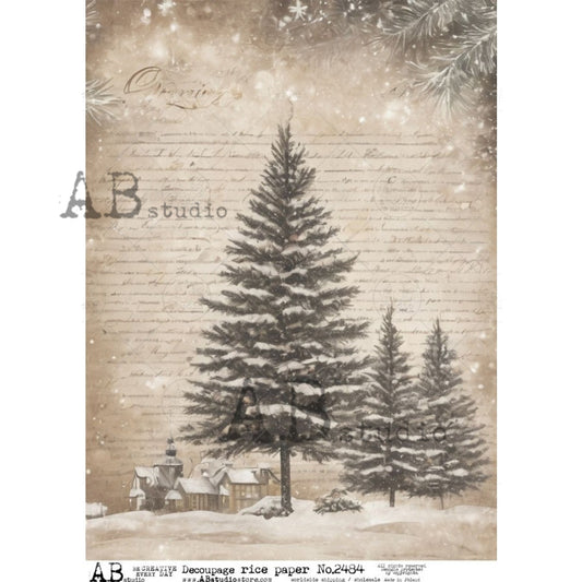 AB Studios : Winter Trees A4 Rice Paper