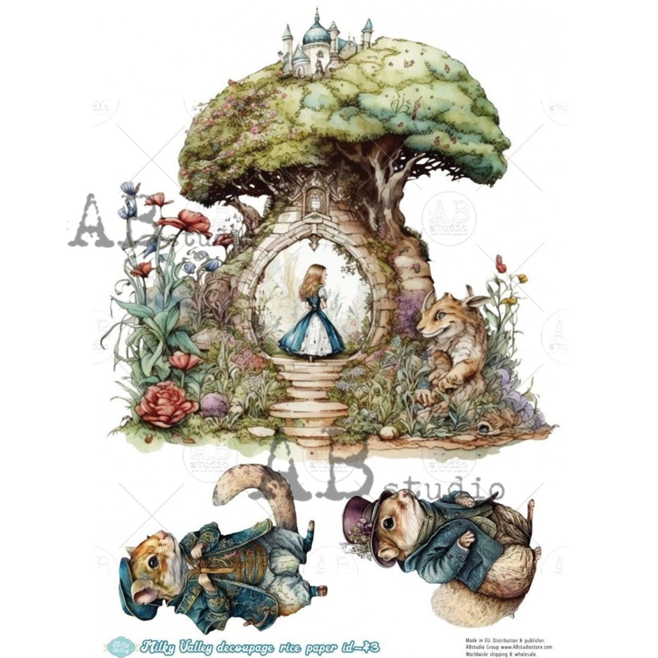 AB Studio : Alice in Wonderland Tree House Rice Paper A4