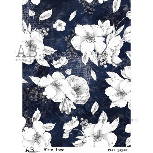 AB Studios - Blue Love A4 Rice Paper
