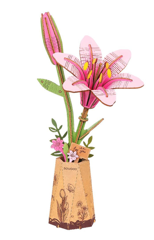 Rowood - DIY Pink Lily 3D Wooden Puzzle