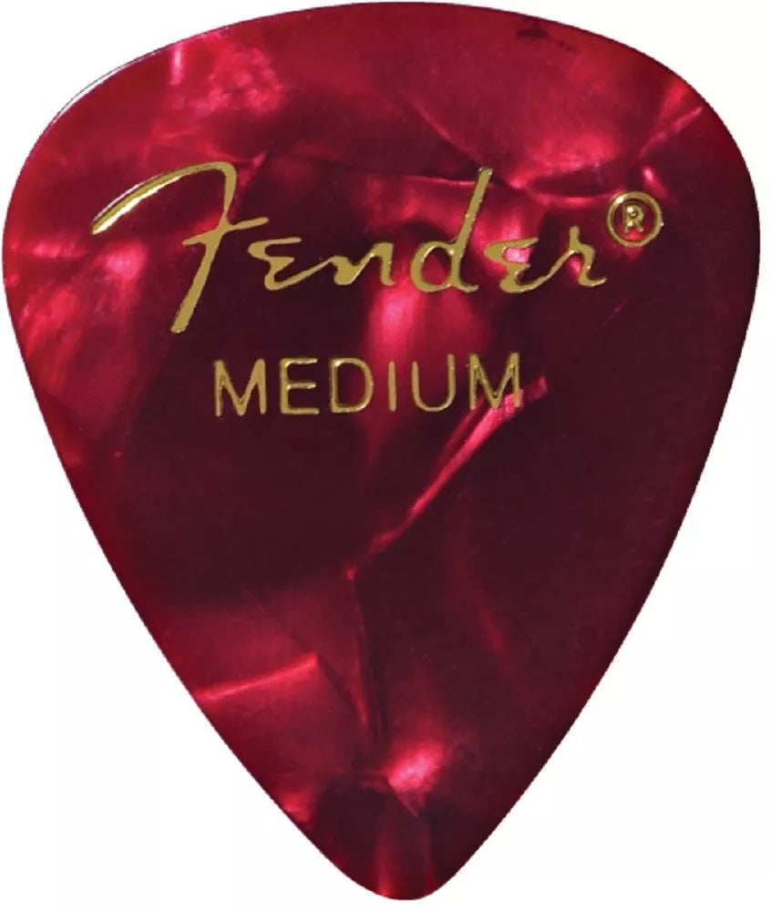 Fender 144picks premium celluloid picks 351 shape red pearl