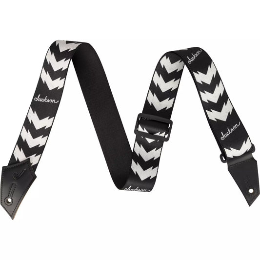 JACKSON DOUBLE V PATTERN WHITE/BLACK GUITAR STRAP