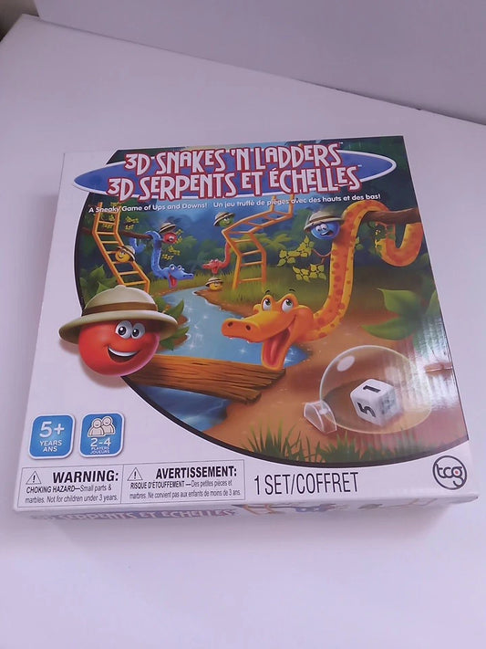 NEW 3D Snakes 'N Ladders Family Travel Games 2-4 Players Age 5+