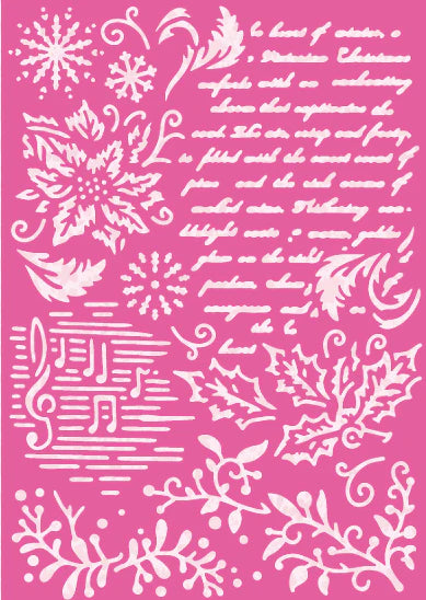 Dawn Bibby - Timeless Christmas Script & Foliage Stencil