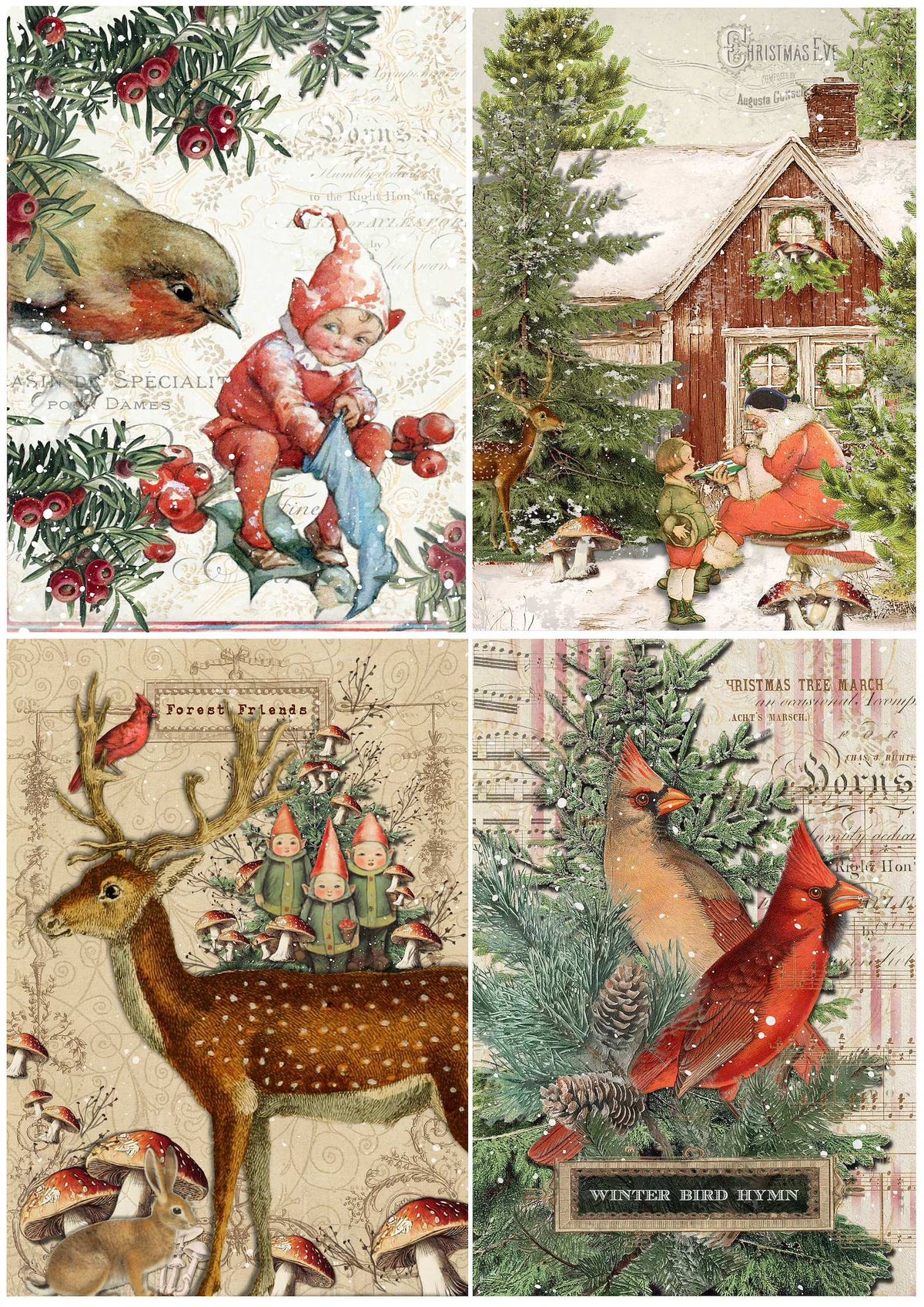 Decoupage Queen - Elle J Goods, Northern 4 Pack A4 & A3 Rice Paper