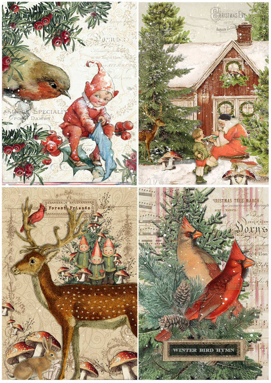 Decoupage Queen - Elle J Goods, Northern 4 Pack A4 & A3 Rice Paper