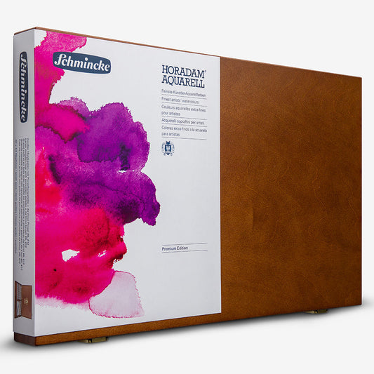 Schmincke: Horadam Watercolour Paint - Wooded Box Set 60 Half Pans